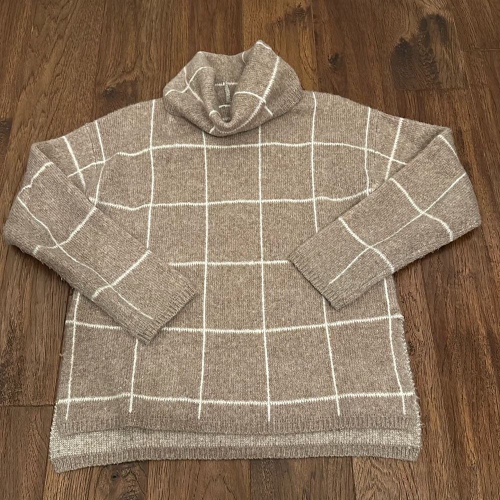 Madewell Windowpane Turtleneck Sweater